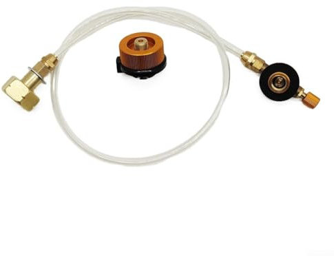 DAZZLEEX Outdoor-Gasherd Propan Nachfülladapter Brenner Kleine Größe LPG Flach Zylinder Tank Koppler Flasche Adapter (Aufblasventil + Adapter)
