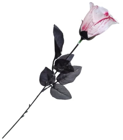 Horror-Shop Blutige Weiße Rose als Halloween Dekoration