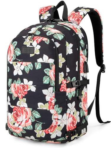Tzowla Laptop Travel Backpack Mens Womens Water Resistant Anti-Theft Bag with USB Charging Port and Lock 15.6 Inch Computer Business Backpacks for School Work College Gift,Casual Daypack-Folewer1