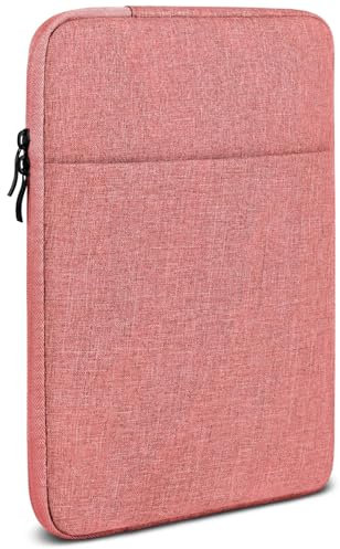 moex Tablet Hülle für Samsung Galaxy Tab S9 Plus Tasche mit Reißverschluss und Fach für Zubehör, Nylon Stoff Sleeve weich Gepolstert, Schutzhülle Minimalistisch Dash Case, Rosa