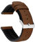 BARTON WATCH BANDS Hybrid-Uhrenarmbänder aus Leder und Gummi, 19 mm, mit integrierten Schnellverschluss-Federstegen, 316L-Edelstahl, wählen Sie Armbandfarbe und Breite