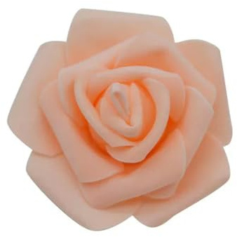 BREEZYHUE 20/30/50 Stück 6 cm große PE-Schaumrosen, künstliche Blütenköpfe für Hochzeit, Party, Dekoration, DIY-Kränze, Heimdekoration, Bastelbedarf, F06 Pfirsich, 20 Stück