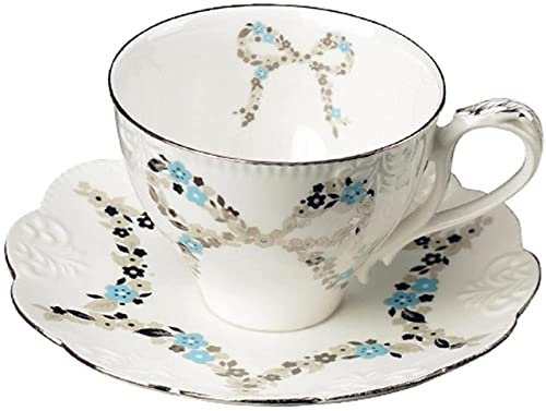 YIHANSS Leichtes Luxus-Kaffeetassen- und Untertassenset aus Knochenporzellan mit Henkel, Milchbecher, Trinkbecher, Teetasse, 8,11 Unzen/240 ml (Farbe: D)