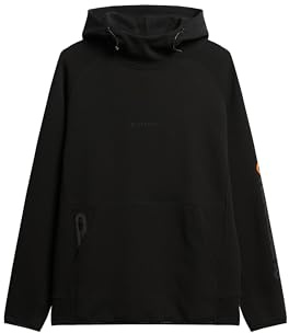 Superdry Herren Lockeres Tech Hoodie mit Logo Schwarz XL