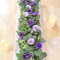 Betylifoy Künstliche Blumengirlande Hochzeit Rosenrebe Girlanden 2 Stück, Kunstblumen Eukalyptus Girlande Hängende Girlande Weiße Künstliche Pflanze für Hintergrund Party Dekor (Lila, 2pcs)