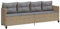 Makastle 4-Sitzer Sofa mit Kissen, Garten Schlafsofa Gartenliege Outdoor Sofa Couch Liege Sonnenliege Terrassenliege, Beige Poly Rattan