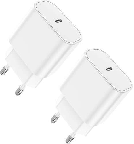 USB C Stecker 2Pack, USBC Netzteil Adapter Ladegerät 20W für iPhone 16 15 14 13 12 11 Pro Max SE XS XR 8 Plus, iPad, Samsung Galaxy, USB Schnellladegerät Stecker Charger Handy Ladestecker