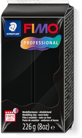 STAEDTLER FIMO Professional 8042 - Pasta per modellare il forno, appositamente progettata per professionisti e artisti, prodotto singolo Schwaz, 8042-9