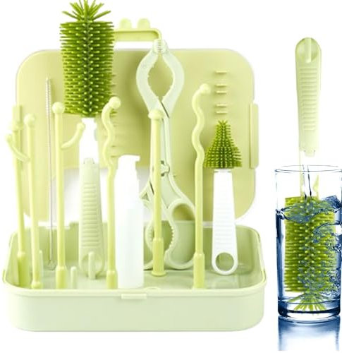 Baby Bottle Cleaning Kit, Travel Bottle Cleaning Kit - 6-in-1 Baby Bottle Cleaning Kit | Space Saving Bottle Cleaning Kit for Travel, Camping, Outdoor Activities