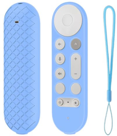 Fiorky Silicone Remote Case Anti-Slip Protective Cover with Lanyard Protective Controller Sleeve Skin TV Remote Control Case for Google TV Streamer 4K Remote