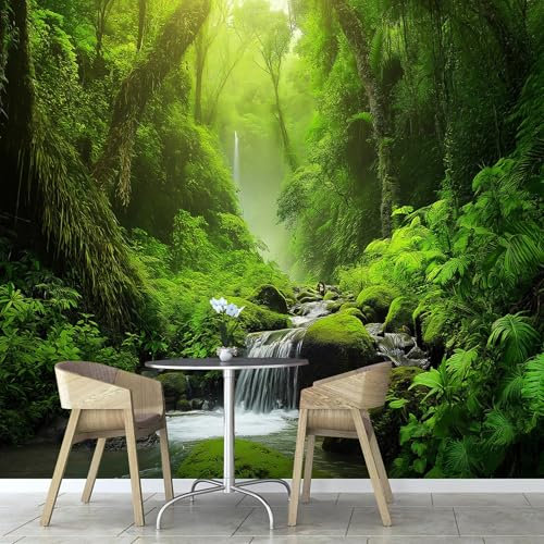 Farn Dschungel Tapete Wandbild 3D Fototapete Wald Wandtapete Foto für Modernes Design der Fernseh Hintergrund Wand-Kunst-Deko 150×105 cm