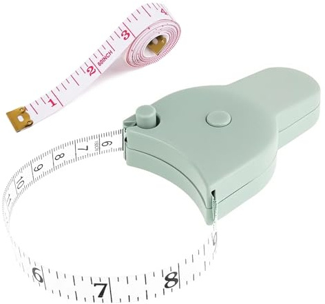 Senshuomy Dual Sided Body Waist Measuring Soft Tape,1PCS Measuring Tape for Body, Pocket Meter Tape Measure Retractable for Body Sewing Clothes Tailor 60 Inch / 150 cm(Green)