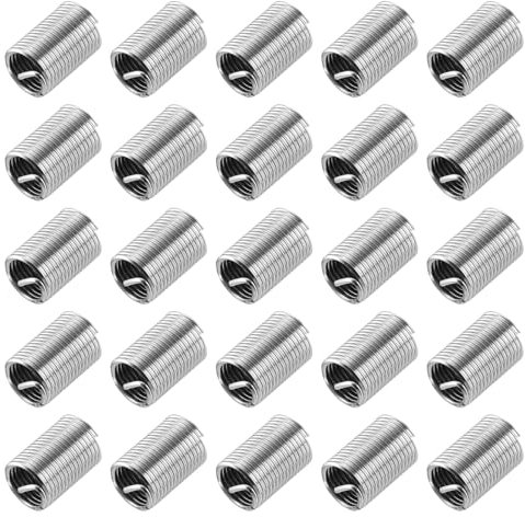 QUARKZMAN 50Pz Inserti Filettati a Filo M10 x 1.25 2.5D(25mm) Metrico 304 Acciaio Inossidabile Inserti Filettati Filo Inserto di Riparazione Filettatura Filettata a Spirale