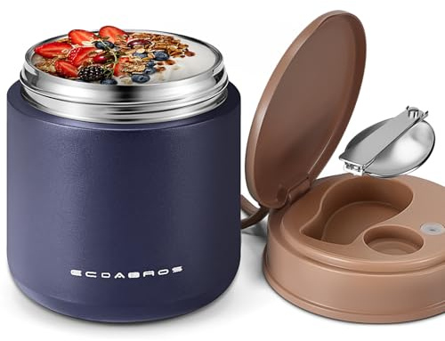 eedabros 15.2oz Kids Thermo for Hot Food – Vacuum Insulated Food Jar with 316 Stainless Steel Interior, Leakproof Wide Mouth Soup Thermos for School Lunch (Navy)