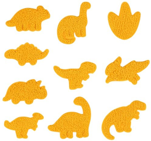 Dinasour Iron on Patches 10pcs Colorful Embroidered Sew on Patches for Applique Repair Patch DIY Crafts for Clothing Jacket Jeans Dress Backpack Bag