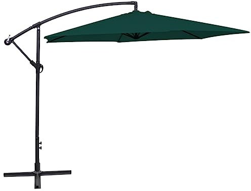 NQJIBUE Article - Parasol de jardin déporté 3 m - Vert - Pour pelouse et jardin - Pour l'extérieur