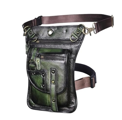 YZDKR Leder Männer Kleine Messenger Mochila Tasche Reise Gürtel Fanny Hüfttasche Drop Bein Tasche Tablet Tasche für Motorradfahren Laufen Gehen Einkaufen(Color10)