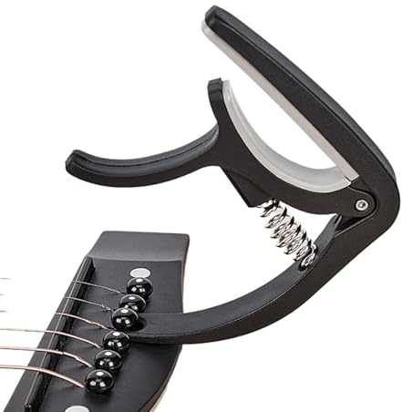 Guitar Capo for Acoustic Spring Action Grabber, Portable Multifunctional | Folk Guitar Guitar Accessories for Acoustic Electric, Classical, Ukulele, Travel, Stage, Mandolin, Banjo, Practice