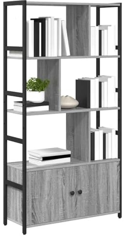 vidaXL Bookshelf 80 x 30 x 155.5 cm Engineered Wood Grey sonoma