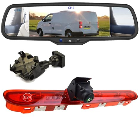 EnruigeOK Automovite - Cámara trasera para Peugeot Expert Citroen Jumpy/Dispatch Toyota Proace (2016) con pantalla de espejo de 17,4 cm (kit de soporte # 139)