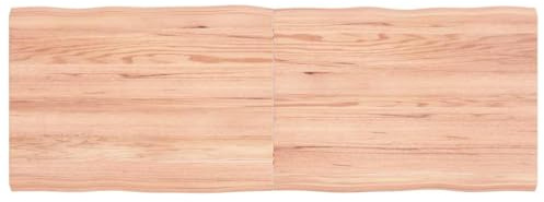 ROMHZKS Tischplatte 140x50x(2-4) cm Massivholz Behandelt Baumkante DIY Möbelbau DIY Holzprojekte Tischlerplatte für Esstisch Küche