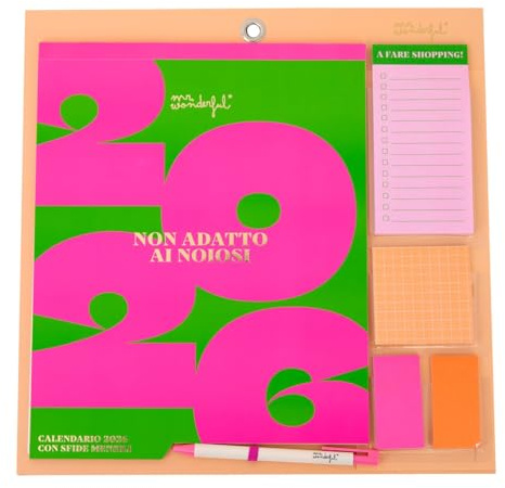 Mr. Wonderful - Calendario magnetico da parete 2026 - Non adatto ai noiosi