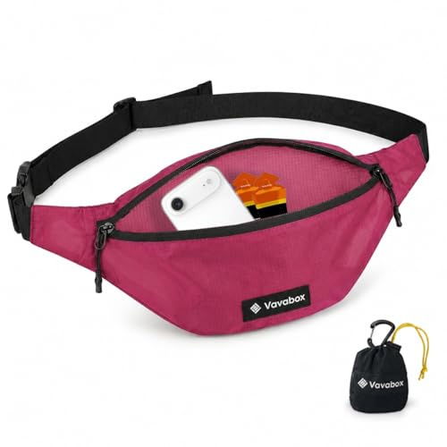 Vavabox Bauchtasche wasserdicht Herren & Damen | Große Hüfttasche für Sport und Reise | Klein & Leicht mit 2 Reißverschlüssen Waist Bag