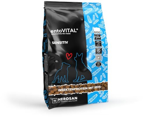 entoVITAL Dog SENSITIV - Insekten Reis & Kartoffel, Premium Trockenfutter, 20 kg, Alleinfuttermittel für Hunde