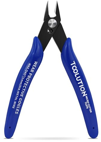 TOOLUTION Pince Coupante Précision 13 cm, Coupe Franche Acier, 1 Pièce | Lame acier haute densité coupe franche, poignée antidérapante, compacte 13 cm, modélisme, bijoux et électricité