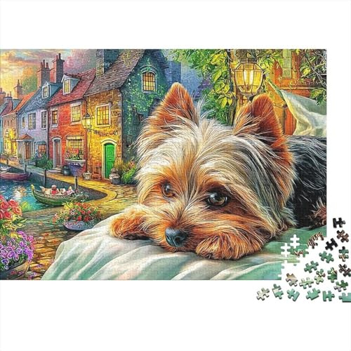 Kind und Welpe 500 Teile Cartoon-Stil Puzzles Für Erwachsene - Bildungspiel, Hausdekoration, Stressabbau, Intellektuelles Spiel, Herausforderung (500pcs (52x38cm))