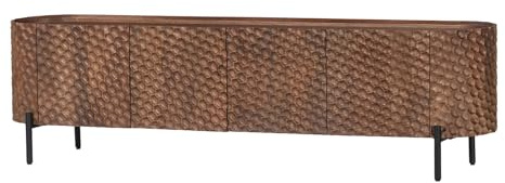 Riess Ambiente Massives TV-Board ADLON - 200x38cm - braun - Kommode aus Mangoholz mit Soft-Close und Kabelöffnung