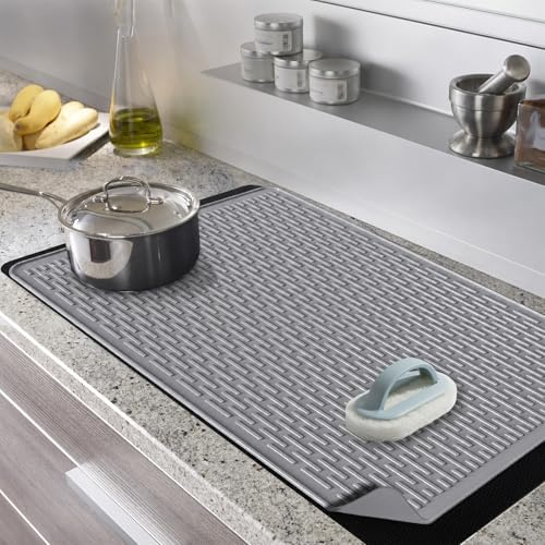 1PCS Silicone Induction Hob Protector, 70x50cm Heat-Resistant Covers | Silicone, for Electric Cooker Ceramic Stove Oven Hobs Worktop Saver Drying Mat