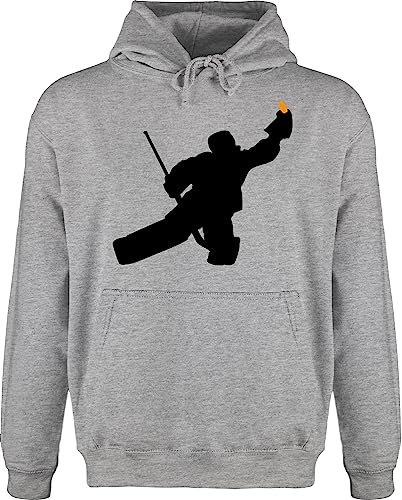Shirtracer Hoodie Herren Pullover Männer - Towart Eishockey Eishockeytorwart - 5XL - Grau meliert - Icehockey Geschenk Hockey Pulli Eishockey-Fanartikel tormann Spieler Ice Baby Torwart
