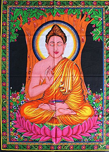 Rastogi Handicrafts Wandteppich aus Baumwolle, 101,6 x 76,2 cm (Buddha)