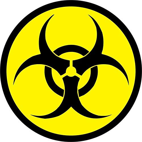 Aufkleber Biohazard I kfz_303 I rund Ø 30 cm I Warnung vor Biogefährdung I Warnaufkleber mit Gefahren-Symbol I gelb schwarz I wetterfest