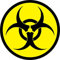 Aufkleber Biohazard I kfz_303 I rund Ø 30 cm I Warnung vor Biogefährdung I Warnaufkleber mit Gefahren-Symbol I gelb schwarz I wetterfest
