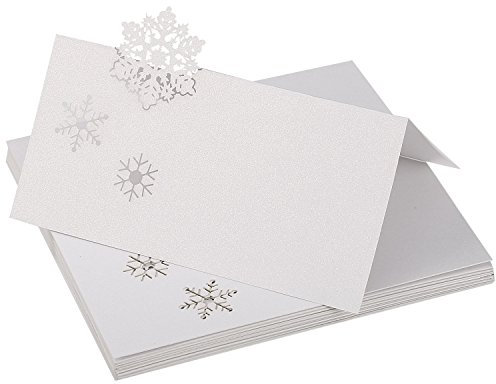 Schneeflocke Tischkarten Name Tischkarten für Weihnachten Hochzeit Winter Party Dekoration (50 Stück)