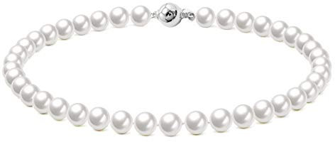 McPearl Original Perlenkette, Perlencollier mit glänzender Kugelschließe. Top Qualität aus Deutschland. (50, 8.0mm)