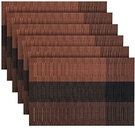 OUME Tischsets Abwischbar 6er Set Platzset Abwaschbar PVC rutschfest Abgrifffeste Hitzebeständig Platzdeckchen für Zuhause Restaurant, 30 x 45cm
