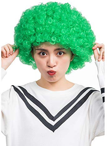 HOOLAZA Frauen Grüne Afro Clown Perücke Halloween Christmas Party Cosplay Perücke