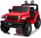 Auto elettrica per bambini, Wrangler, rosso, doppio sedile in pelle, radio con ingresso Bluetooth e USB, unità 4x4, Batteria al litio, ruote EVA telecomando da 2,4 GHz