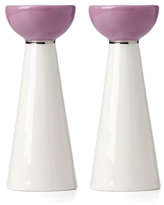 Kate Spade New York Oak Street Kerzenhalter-Set, 0,6 kg, Weiß, 2-teilig