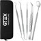 GTEX Plaque Remover for Teeth, 5PC Dental Tools Kit for Teeth Cleaning Plaque Removal, Tartar Remover for Teeth Dental Plaque Removal Tool Dental Mirror Teeth Cleaning Kit for Home Use