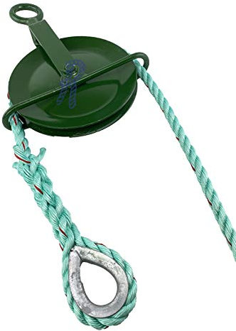 20mm Polysteel Gin Wheel Rope x 15 Metres Complete with Gin Wheel & Galvanised Thimble Eye
