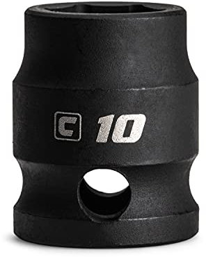 Capri Tools 10 mm Stubby Impact Socket, 3/8 in. Drive, 6 Point, Metric