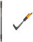 Fiskars Kurz-Stiel für QuikFit Werkzeug-Köpfe, Nicht teleskopierbar, Länge: 84 cm, Aluminium, Schwarz/Orange & Fugenkratzer, Fugenreiniger, Gerätekopf, Länge: 25 cm, Breite: 7 cm, Schwarz/Orange