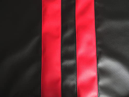 The Tuning-Shop Ltd Motorhaubenschutz für VW Transporter T5 03–09 Carbonfaser-Optik Rennstreifen (rote Rennstreifen)