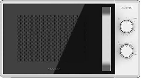 Cecotec Microondas con Grill de 20 Litros Grandheat 3110. 700 W y 1000 W Grill, 6 Niveles, Revestimiento Anti-Dirt iTech y Tecnología 3DWave, Modo Descongelación, Temporizador, Blanco