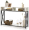 COSTWAY Table Console Meuble d'Entrée de Style Industriel 120 x 23 x 79 CM Structure en Acier Robuste Anti-Basculement pour Entrée, Salon, Couloir (Blanc)