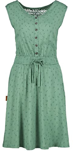 alife & Kickin Damen ScarlettAK Dress Jerseykleid Kleid, myrte, XL